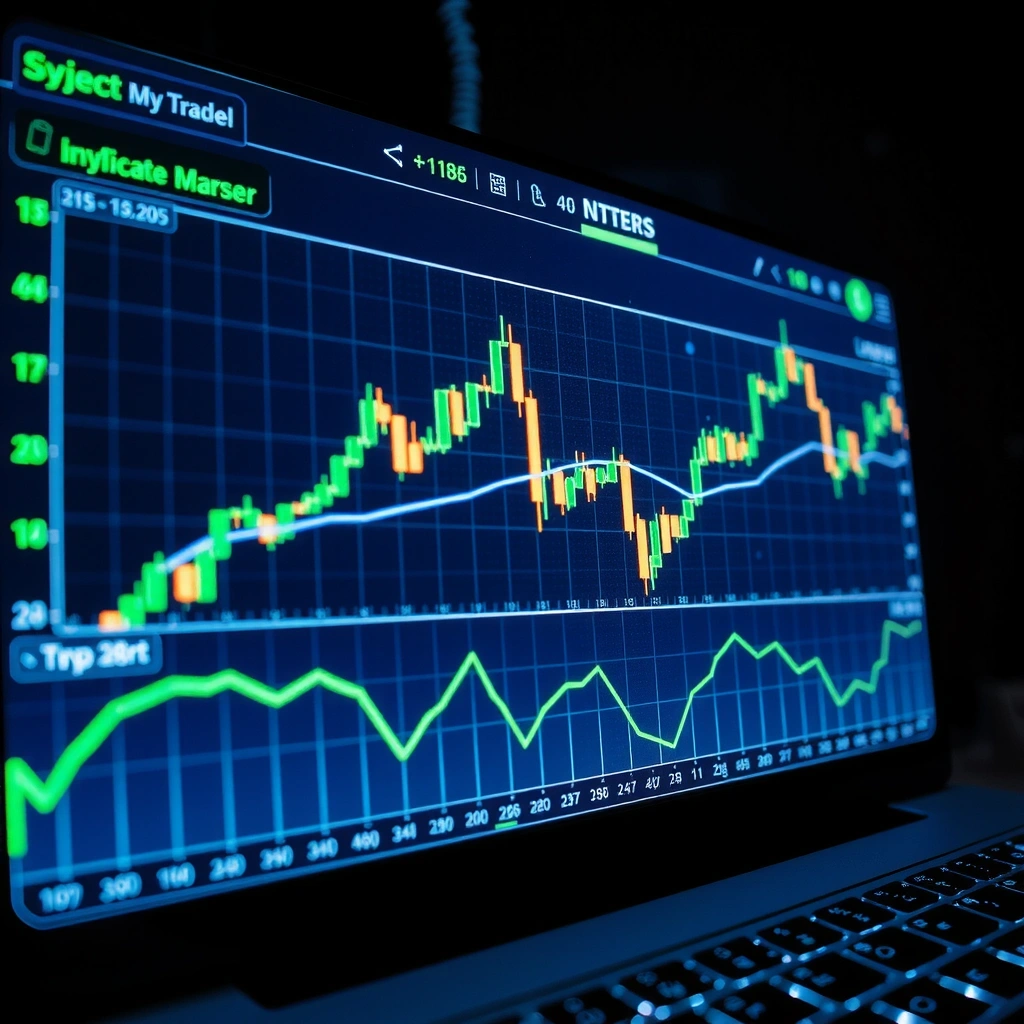 Cyberpunk trading charts background